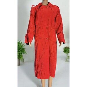 Vintage Forecaster Of Boston Power Red Trench Spring Coat Belted Womans Size 12P
